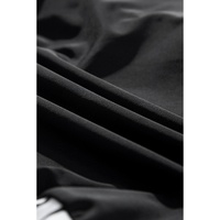 Black Striped Patchwork Side Drawstring Bottoms Tankini Set - S thumbnail