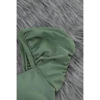 Green Sexy Bubble Sleeves High waisted swimsuits - M thumbnail