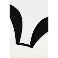 Black Leopard 2-tone Crossed Cutout Backless Monokini - S thumbnail