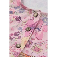 Multicolor Hibiscus Floral Print Ruffle Mini Dress - M thumbnail