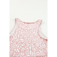Pink Leopard Print Pocketed Sleeveless Maxi Dress - L thumbnail