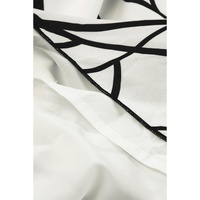 White Abstract Vein Print V Neck Ruffle Maxi Dress - XL thumbnail