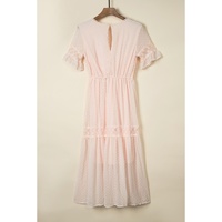 Swiss Dot Lace Trim Maxi Dress - 2XL thumbnail