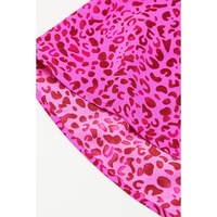 Rose Red Leopard Print Ruffled Trim Tiered Maxi Dress - S thumbnail