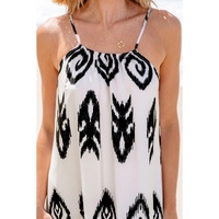 Black Western  Aztec Printed Fashion Vacation Sundress - S thumbnail