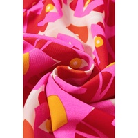 Strawberry Pink Geo Print V-neck Maxi Dress - S thumbnail
