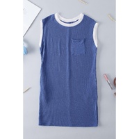 Sail Blue Rib Textured Cap Sleeve T-Shirt Dress - XL thumbnail