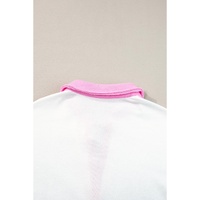 White Stripe Colorblock Patchwork Short Sleeve T Shirt Dress - L thumbnail