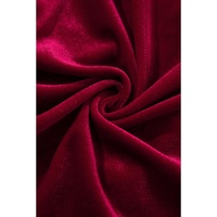 Racing Red Velvet High Neck Tiered Ruffle Mini Dress - S thumbnail