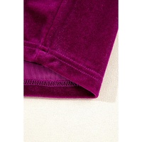 Pitaya Pink Velvet Mock Neck Ruched Long Sleeve Bodycon Dress - M thumbnail