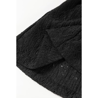 Black Lace Crochet Buttoned Square Neck Shift Mini Dress - XL thumbnail