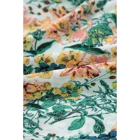 Sky Blue Floral 3/4 Sleeve V Neck High Waist Ruffled Dress - S thumbnail