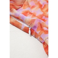 Rose Floral Print Square Neck High Waist Mini Dress - S thumbnail