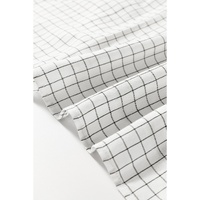 White Stripe Checkered Frilled V Neck Bracelet Sleeve Babydoll Dress - L thumbnail