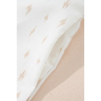 Beige Western Aztec Print Pleated Square Neck Loose Mini Dress - L thumbnail