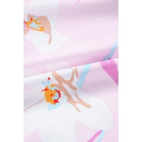 Pink Floral Print Knotted Shoulder Smocked Maxi Dress - L thumbnail