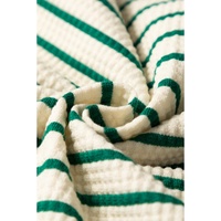 Green Stripe Woven Ruffled Sleeveless Mini Dress - L thumbnail