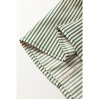 Green Patch Pockets Button Down Short Puff Sleeve Dress - M thumbnail