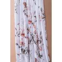 Azura Exchange White Striped Floral Print Sleeveless Maxi Dress with Pocket - M thumbnail
