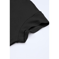 Black Textured Loose Fit T Shirt and Drawstring Pants Set - L thumbnail