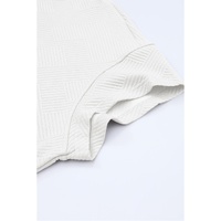 Bright White Textured Loose Fit T Shirt and Drawstring Pants Set - 2XL thumbnail