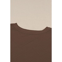 Dark Brown Ultra Loose Textured 2pcs Slouchy Outfit - M thumbnail