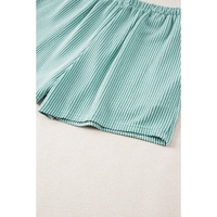 Iceland Blue Ribbed Textured Knit Loose Fit Tee and Shorts Set - S thumbnail