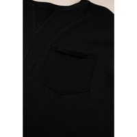 Black Waffle Knit Oversize Tee and Shorts Set - S thumbnail