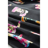 Black Western Cowgirl Boots Printed Satin Long Pajama Set - XL thumbnail