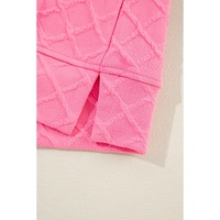 Sachet Pink Checkered Textured Tee and Drawstring Shorts - L thumbnail