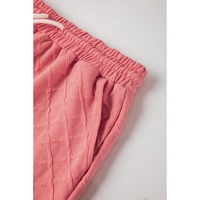 Casual Checkered Textured Tee and Drawstring Shorts - L thumbnail