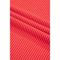 Casual Corded Knit Long Sleeve Top and High Waist Shorts Set - 2XL thumbnail