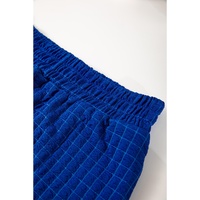 Sky Blue Textured Knit Cap Sleeve T Shirt and Wide Leg Pants Set - M thumbnail