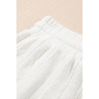 Jet Stream Textured Patched Pocket Short Sleeve Top Drawstring Shorts Set - XL thumbnail