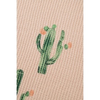 Light French Beige Cactus Forest Waffle Half Sleeve Tee Short Set - M thumbnail