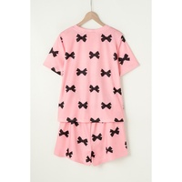 Pink Bow Printed Short 2pcs Lounge Set - S thumbnail