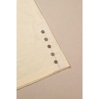 Beige Solid Color Tank Top and Smocked Waist Pants Set - XL thumbnail
