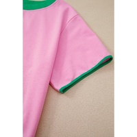 Bonbon Colorblock Edge Drop Shoulder T Shirt and Skort 2Pcs Set - XL thumbnail