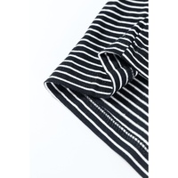 Black white Striped Print Buttoned Wide Leg Sleeveless Jumpsuit - S thumbnail