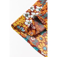 Multicolour Boho Floral Print Crossed Straps Ankle-length Jumpsuit - L thumbnail
