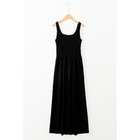 Black Peekaboo Wide Leg Square Neck Sleeveless Jumpsuit - M thumbnail