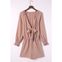 Azura Exchange Tie Knot Puff Long Sleeve Romper - XL thumbnail