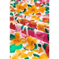 Yellow Boho Floral Print Tiered Long Skirt - XL thumbnail