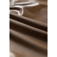 Coffee Bowknot Faux Leather Mini Skirt - M thumbnail