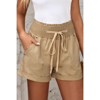 Azura Exchange Drawstring Khaki High Waist Shorts - L thumbnail