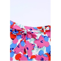Azura Exchange Belted Floral Print Shorts - 10 US thumbnail