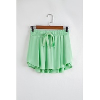 Light Green Drawstring High Waist Lined Tennis Skorts - M thumbnail