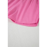 Bonbon Color Block Stripes Elastic High Waist Active Shorts - L thumbnail