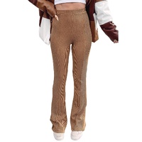 Azura Exchange Ribbed Knit High Rise Flare Leggings - M thumbnail