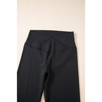Black V Shape High Waist Flared Leggings - M thumbnail